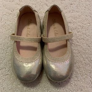 Olive & Edie toddler girl metallic flats